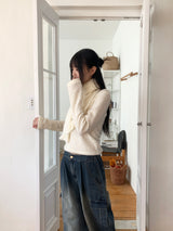 [Wool 20] Baffe Bubble Deep Unneck Knit Scarf Set