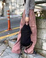 テールピグメントウォッシングコットンバンディングカーゴロングワイドパンツ