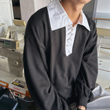 イントロレースアップカラーTシャツ