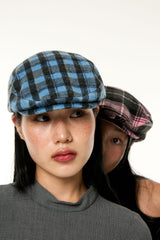 CHECK HUNTING CAP / BLUE