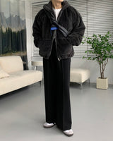 UI Mink Fur Hood Zip-Up Jumper (4 colors)
