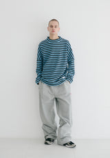ストライプハイネックプルオーバー / BSR2223FWPO027 STRIPE HIGH NECK PULLOVER BLUE