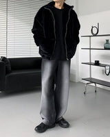 UI Mink Fur Turtleneck Zip-Up Jumper (5 colors)