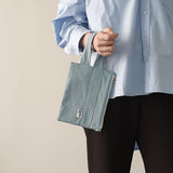 オックスフォードシンプルラインストラップポーチ - skyblue gray
