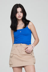 mii リブストラップタンクトップ / mii RIBBED STRAP TANK TOP BLUE