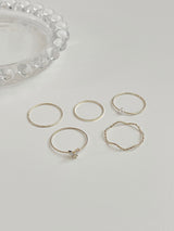 【5本セット】Cree Butterfly レイヤードリングセット