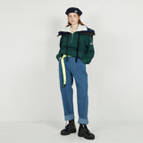 FLEECE COLLAR HALF ZIP CREW_olive (6640103424118)