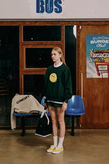 テニスボールスウェットシャツ・ダークグリーン［ユニセックス］/ Tennis Ball Unisex Dark Green Sweat Shirt