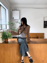 タッセルビーチウェアヴィンテージスカッシュニットカーディガン / Tassel Beachwear Vintage Scasi Knit Cardigan