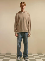 MINIMAL RAGLAN KNIT HOODIE (TANBEIGE) (6675324862582)