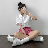 ボタンドフロントルーズフィットシャツ