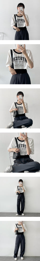 スリーブレスレイヤードショートスリーブTシャツ