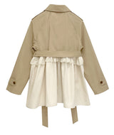 Ruffle back trench coat 