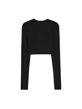 mii リブ LS クロップTシャツ / mii RIBBED LS CROP T-SHIRT BLACK