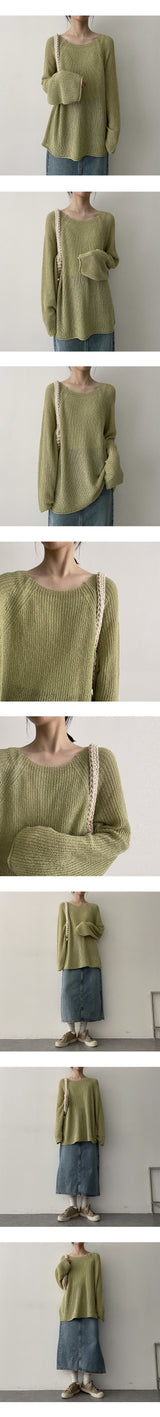 Hwiby Lip Round Long Sleeve Knitwear