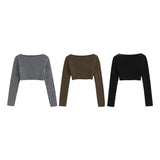 [MADE] Tees Layered Crop Knit	