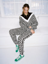 0 3 checkerboard jogger pants - BLACK (6683341291638)
