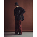 サイドシャーリングダブルストラップパンツ / SIDE SHIRRING DOUBLE STRAP PANTS_RD