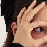 [3SET] WHITE BEZEL RING