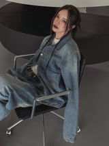 [PREMIUM/MADE] シグネチャーモールドクロップデニムジャケット
