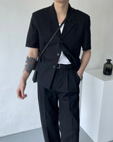 リネンショートスリーブショートジャケット / ECT Linen Short-Sleeved Short Jacket (2 colors)