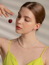 セラミックデイリーパールドロップピアス/Ceramic daily pearl drop earring(Pink)