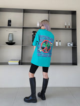 ピースワールドオーバーサイズフィットTシャツ / VENTIQUE Peace World Oversized Fit T-shirt 5color