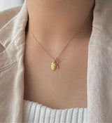 ラブレタリングオーバルハートキーハンドメイドネックレス/llov Silver 925 Love Lettering Oval Heart Key Handmade Necklace
