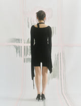 Shirring Cowl Neck Blouse (BLACK)
