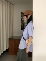 Anin Back Button Boxy Short Sleeve Southern Shirt