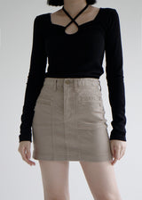 ダブルポケットミニスカート / no.809 Double Pocket Mini Skirt (2color)