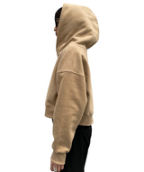 プリントクロップドフーディ / Print Cropped Hoodie-BEIGE