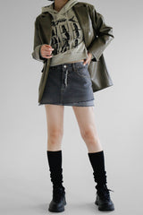 フォルドデニムスカート/folded denim skirt