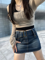 フェアリーオフショルダーシャーリングロングスリーブ / airy Off-Shoulder Shirring Long sleeve