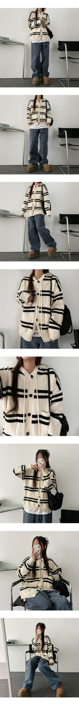 Donner pocket unit price Ra hooded knit cardigan