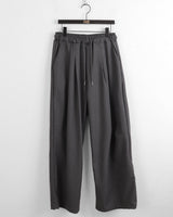 Clip string banding pintuck long wide slacks