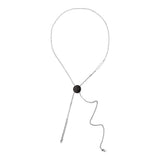 NO.478 [BLACK] CIRCLE CODE LOCK PEARL NECKLACE
