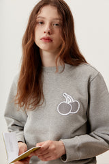 キルシーミドルチェリートレーナー／UNI MIDDLE CHERRY SWEATSHIRT KA [MELANGE GREY] (6597376475254)