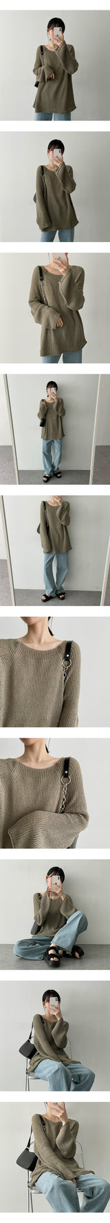 Hwiby Lip Round Long Sleeve Knitwear