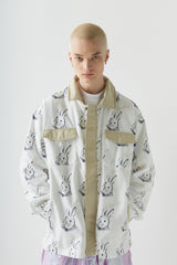 BEARRABBIT カラーフリースシャツ / BSR2223FWJK106 BEARRABBIT COLLAR FLEECE SHIRT WHITE