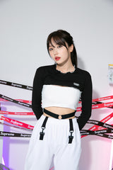 マイクロ長袖クロップTシャツ / TOP(9001) Micro long sleeve crop T