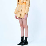 スエードミニラップスカート/DOZI - Suede Mini Wrap Skirt _ Camel