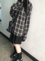 デイリーヴィンテージフード付きチェックシャツ