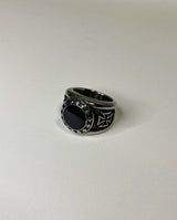 ボールドラウンドオニックスリング / bold round onyx ring