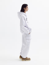 スーパーノーマルバルーンオーバーフリースフーディー( White Melange)