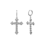 NO.474 [SILVER] KNOT CROSS EARRING