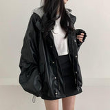 Yakyu Oversized Fit String Leather Jacket