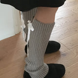 コベルリブニットバレエコアリボンストリングレッグウォーマー