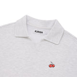CHERRY OPEN COLLAR SWEATSHIRT [MELANGE GRAY]