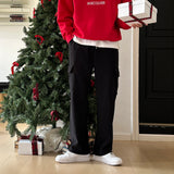 LMN Winter Spandex Napping Banded Cargo Wide Pants (4 colors)